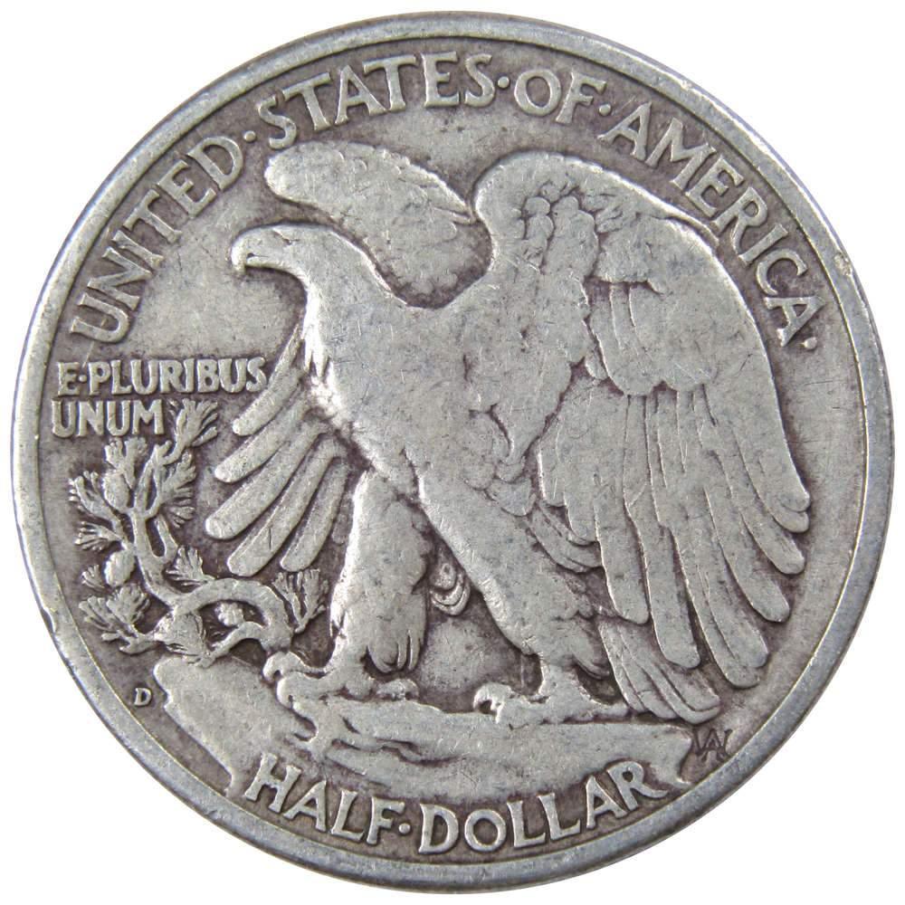 1941 D Liberty Walking Half Dollar F Fine 90% Silver 50c US Coin Collectible
