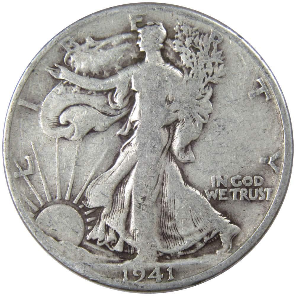 1941 D Liberty Walking Half Dollar AG About Good 90% Silver 50c US Coin