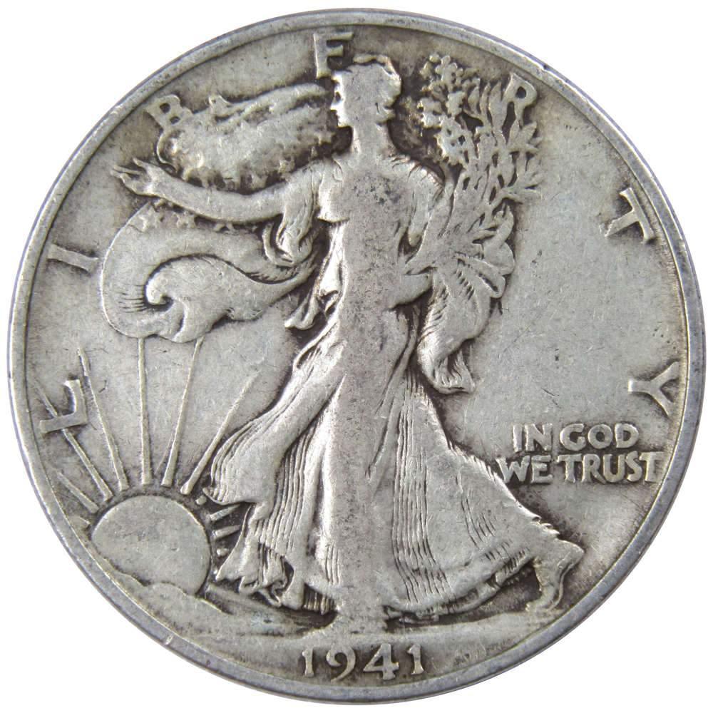 1941 S Liberty Walking Half Dollar F Fine 90% Silver 50c US Coin Collectible