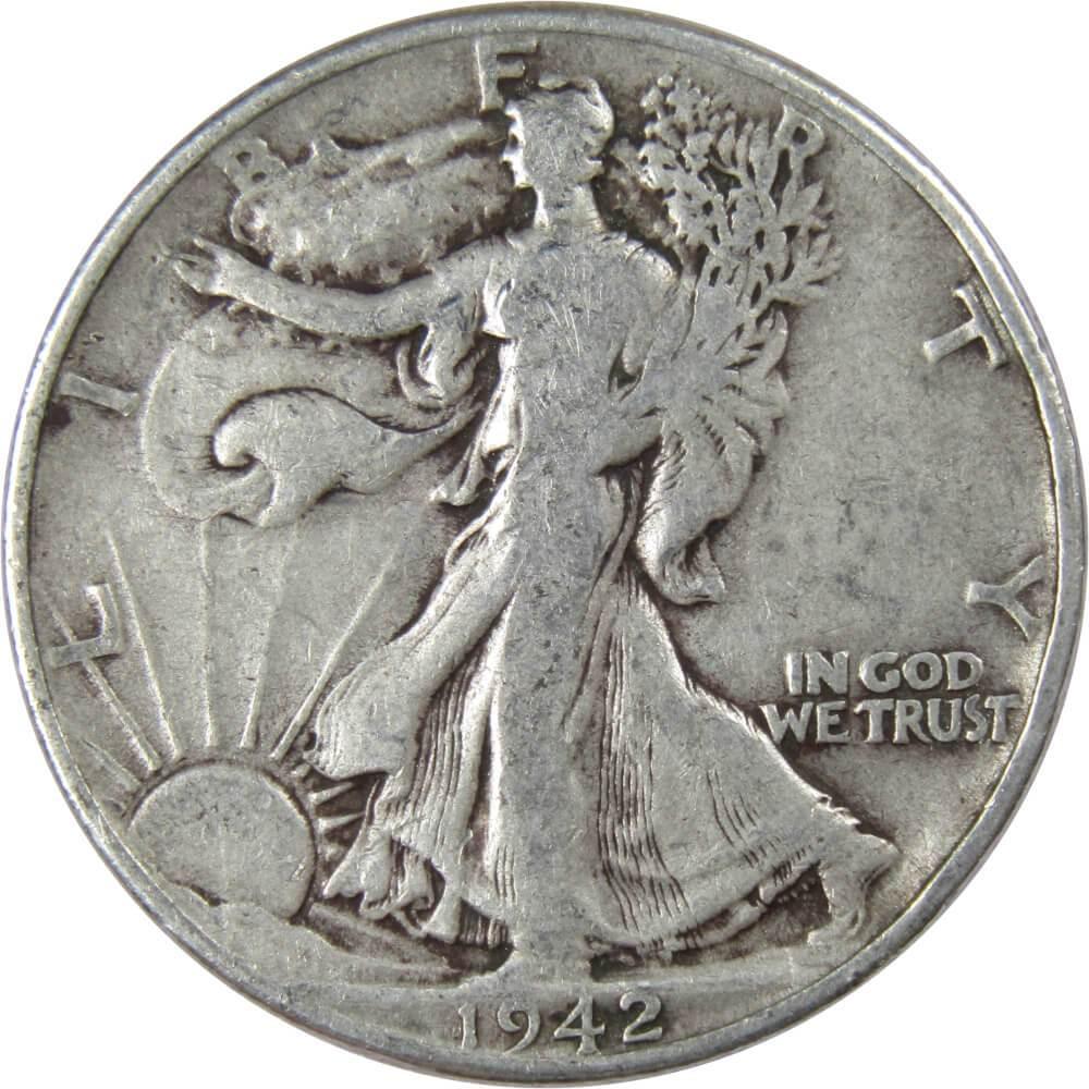 1942 Liberty Walking Half Dollar VG Very Good 90% Silver 50c US Coin Collectible