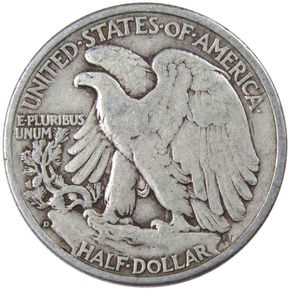 1942 D Liberty Walking Half Dollar VG Very Good 90% Silver 50c US Coin