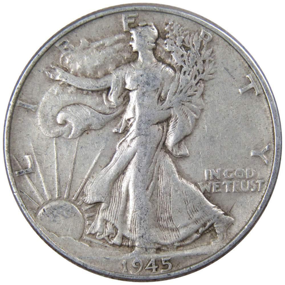 1945 Liberty Walking Half Dollar VF Very Fine 90% Silver 50c US Coin Collectible