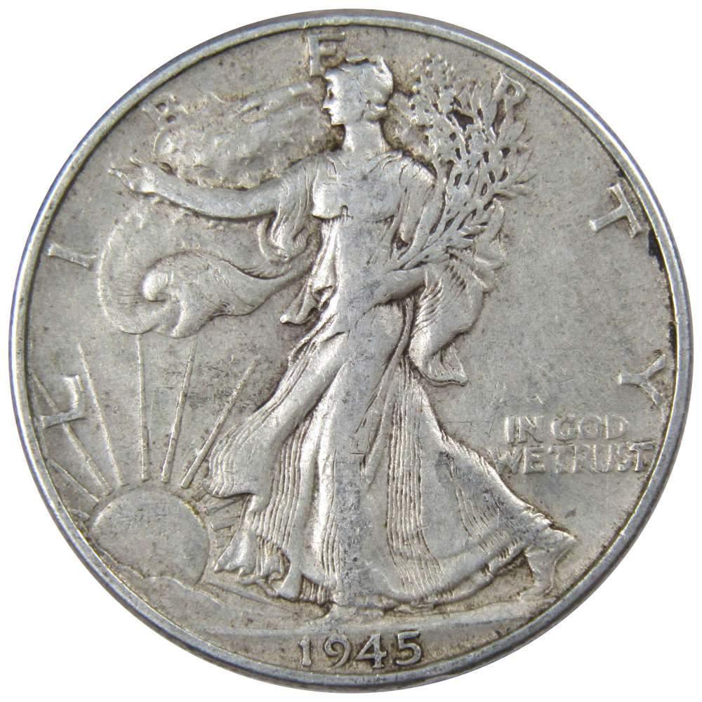 1945 Liberty Walking Half Dollar XF EF Extremely Fine 90% Silver 50c US Coin