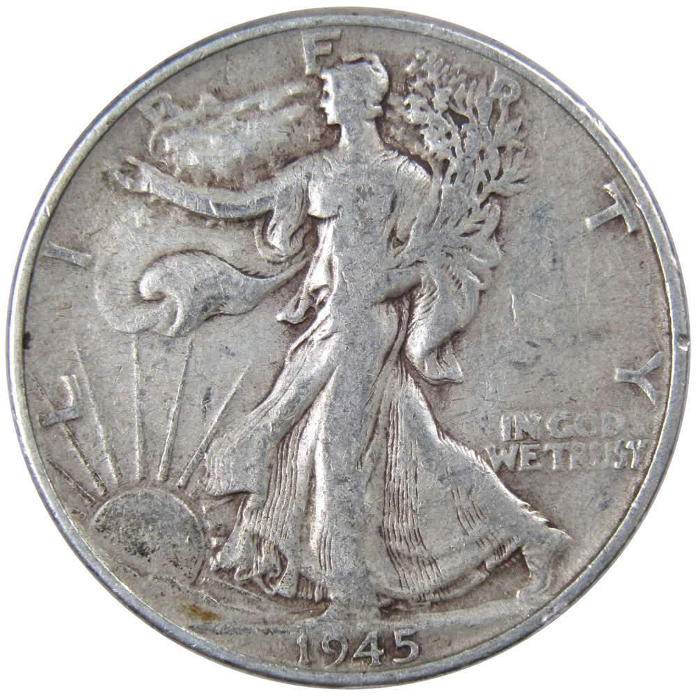 1945 Liberty Walking Half Dollar AG About Good 90% Silver 50c US Coin