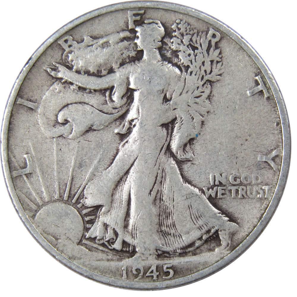 1945 S Liberty Walking Half Dollar VG Very Good 90% Silver 50c US Coin