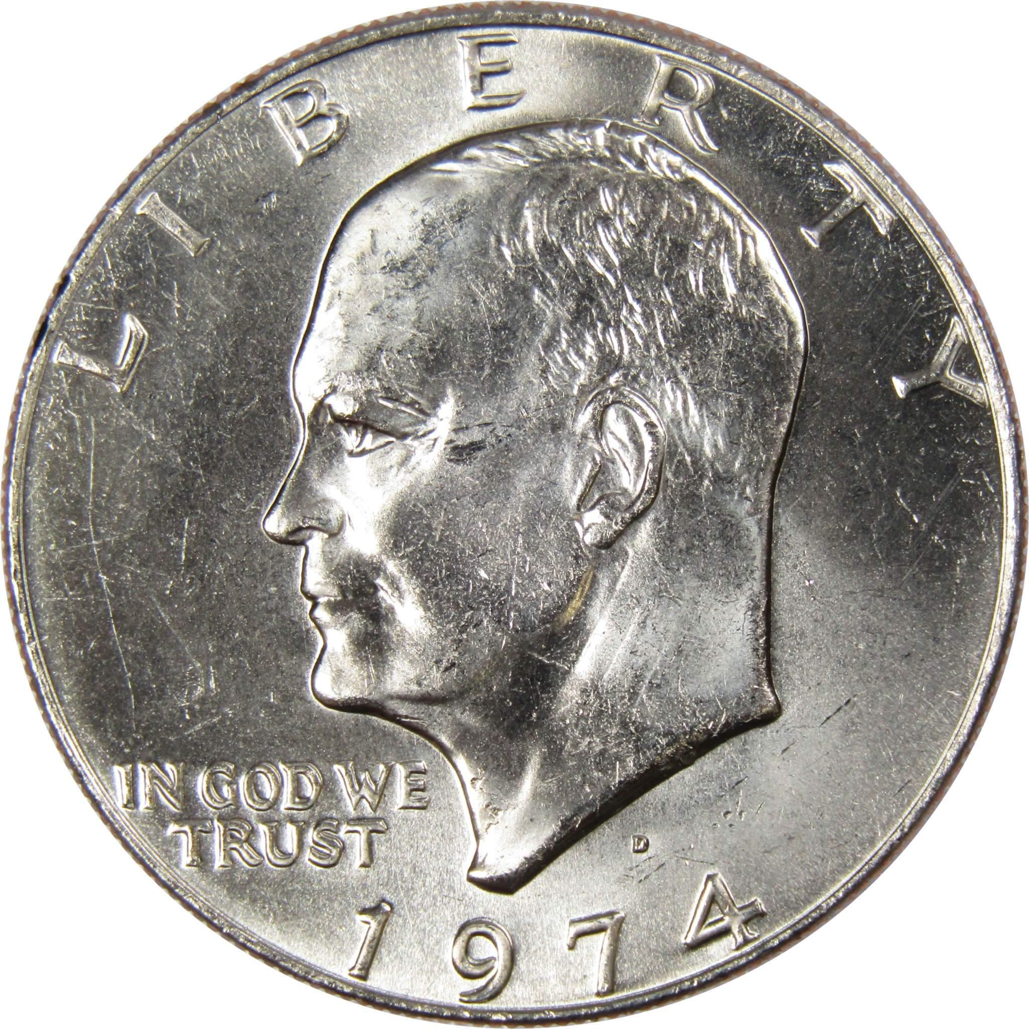 1974 D Eisenhower Dollar BU Uncirculated Mint State Clad IKE 1 US Coi