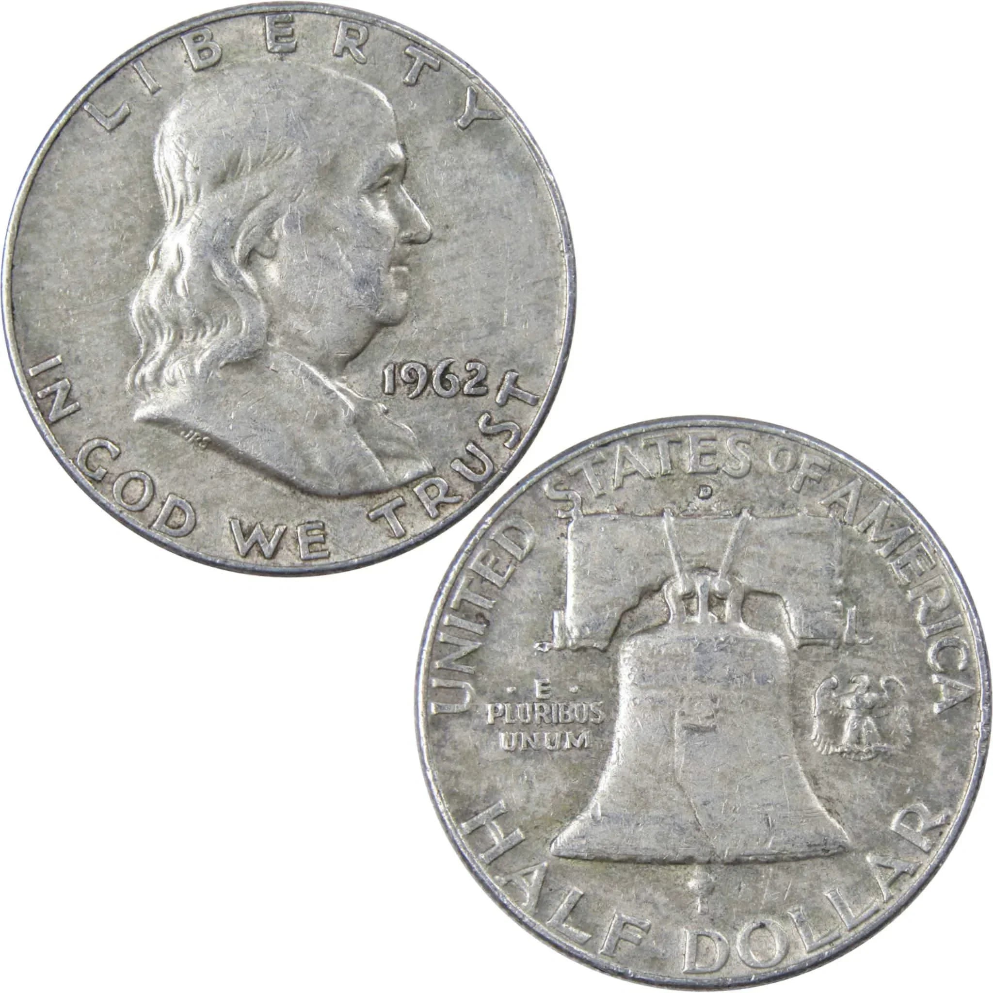 1962 D Franklin Half Dollar AU About Uncirculated 90% Silver 50c US Coin