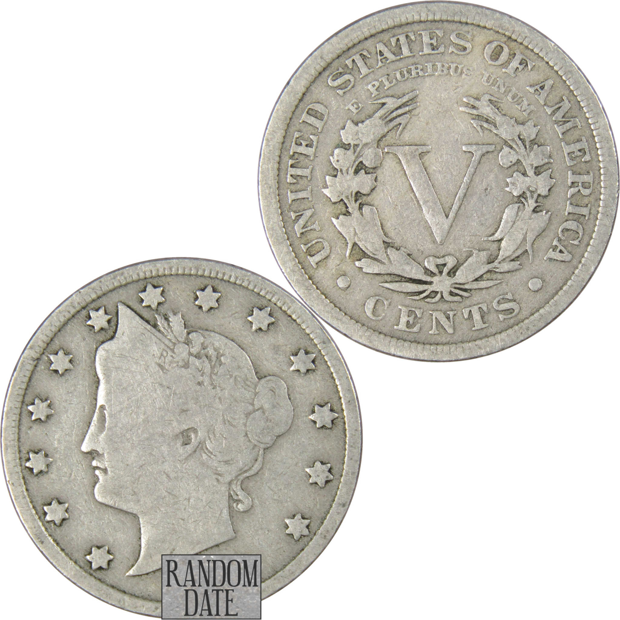 Liberty Head V Nickel 5 Cent Piece VG Very Good Random Date 5c US Coin