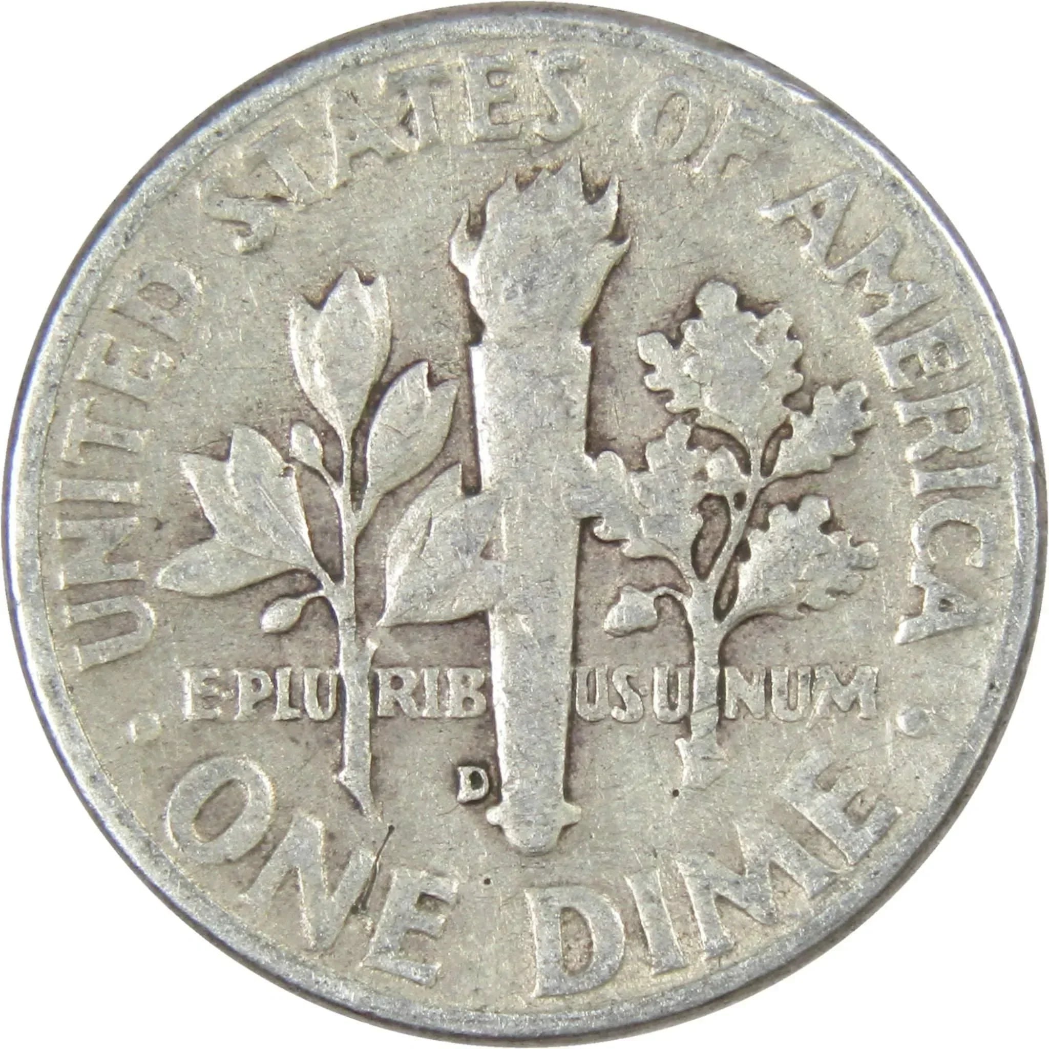 1947 D Roosevelt Dime AG About Good 90% Silver 10c US Coin Collectible