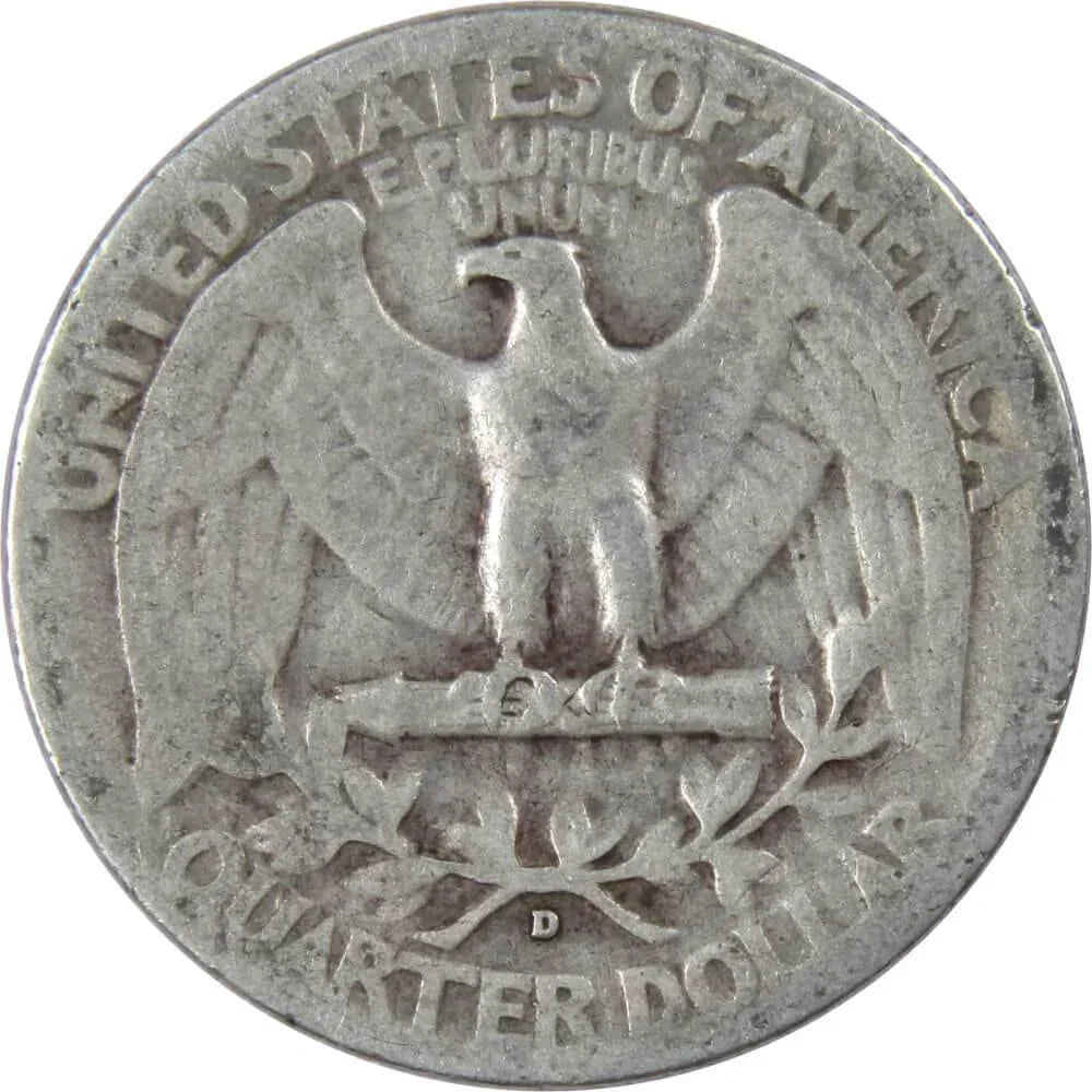 1941 D Washington Quarter G Good 90% Silver 25c US Coin Collectible