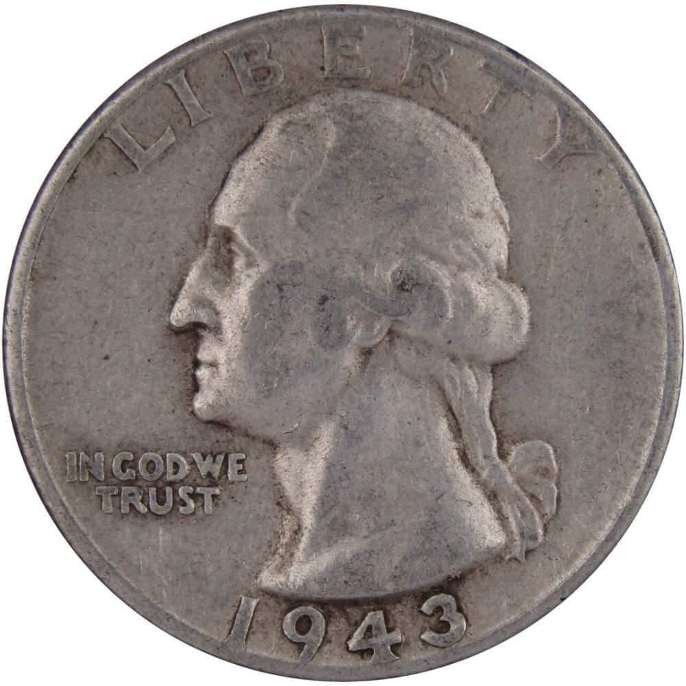 1943 Washington Quarter VF Very Fine 90% Silver 25c US Coin Collectible