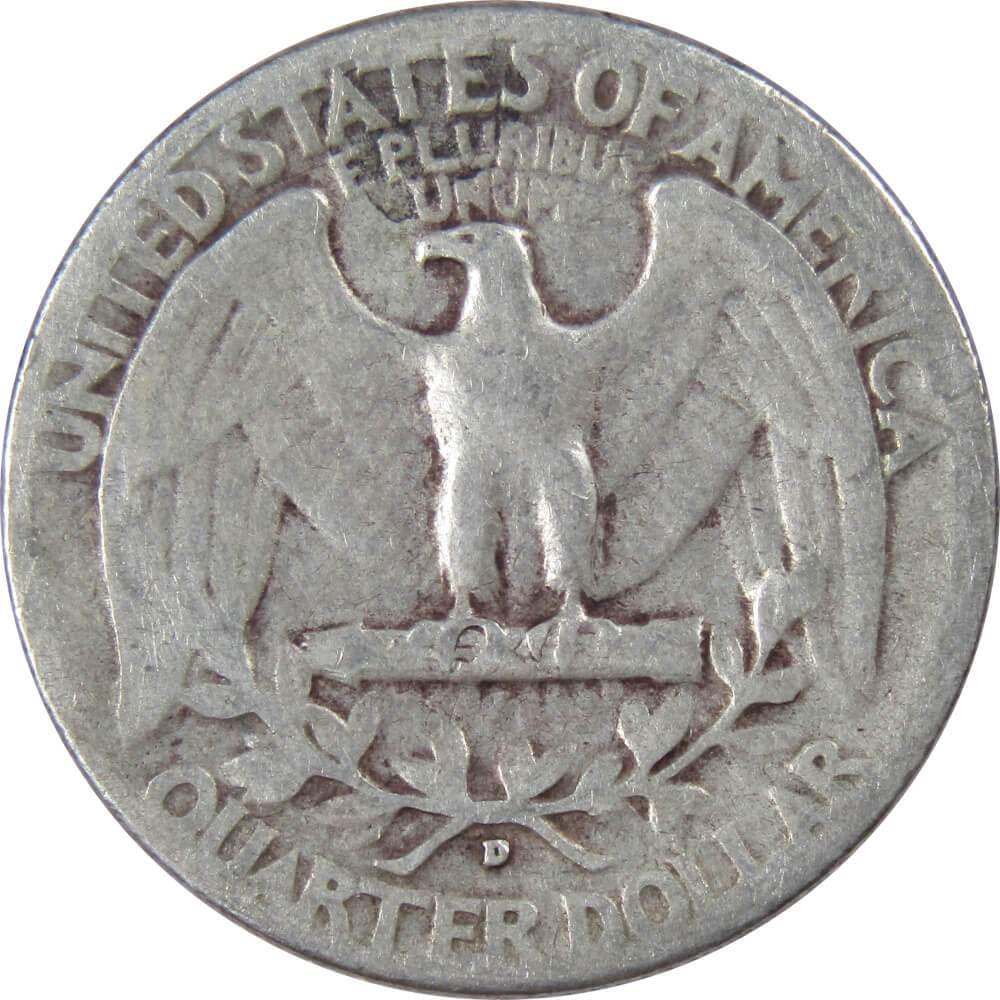 1943 D Washington Quarter G Good 90% Silver 25c US Coin Collectible