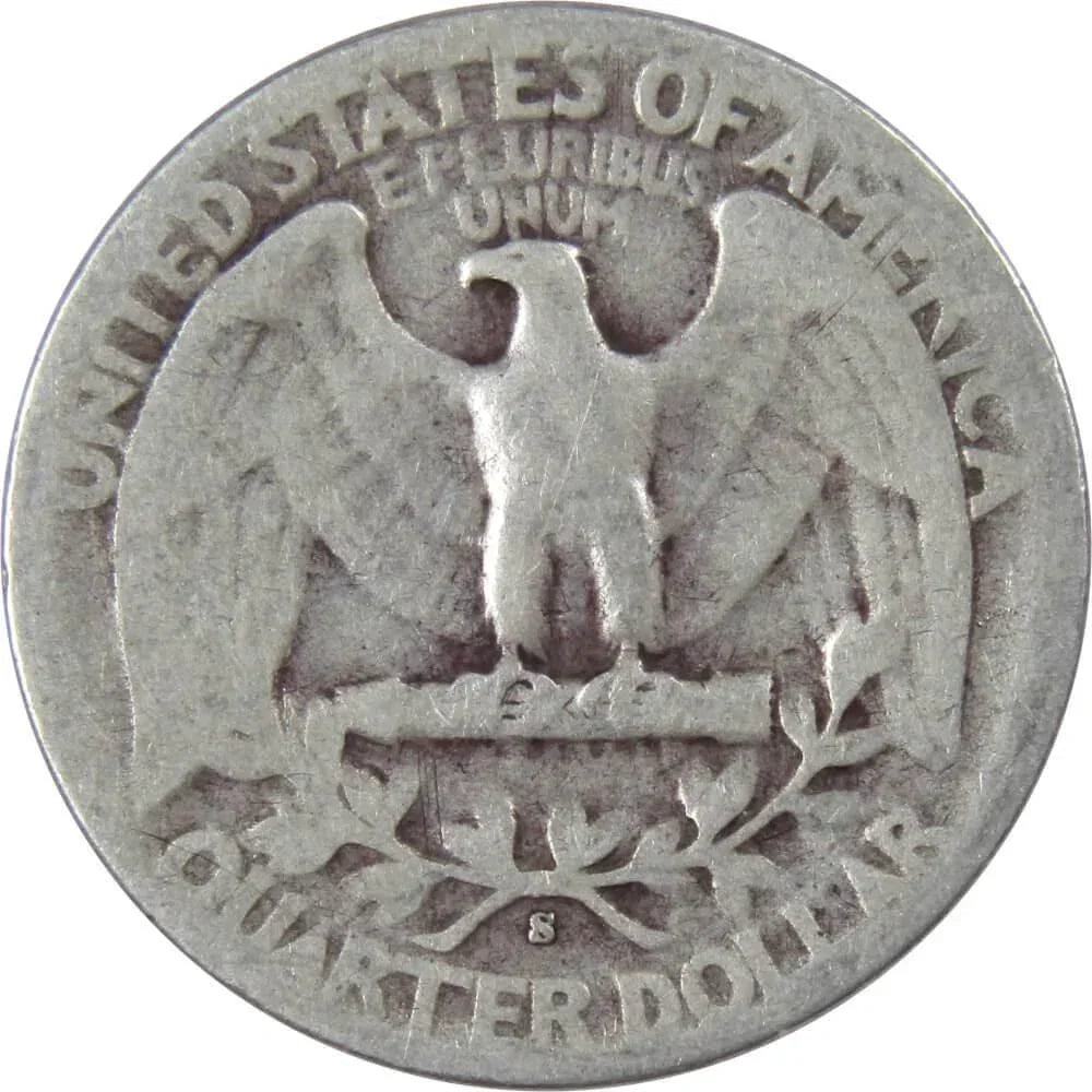 1943 S Washington Quarter AG About Good 90% Silver 25c US Coin Collectible