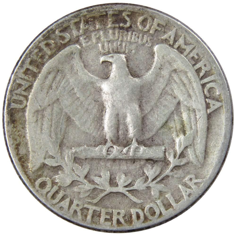 1947 Washington Quarter F Fine 90% Silver 25c US Coin Collectible