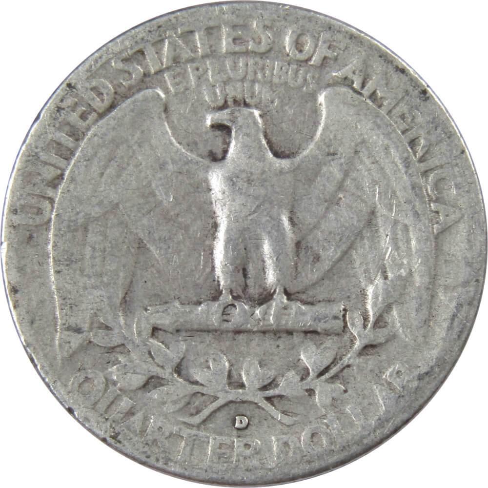 1947 D Washington Quarter AG About Good 90% Silver 25c US Coin Collectible