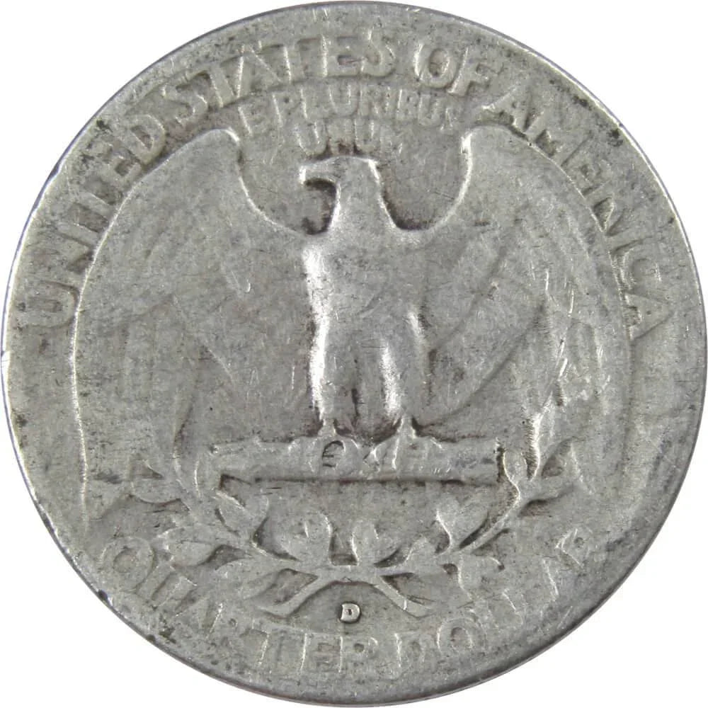 1947 D Washington Quarter AG About Good 90% Silver 25c US Coin Collectible