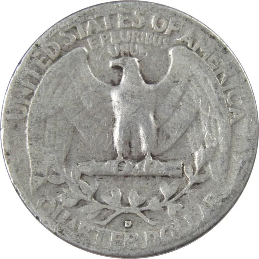 1947 D Washington Quarter AG About Good 90% Silver 25c US Coin Collectible