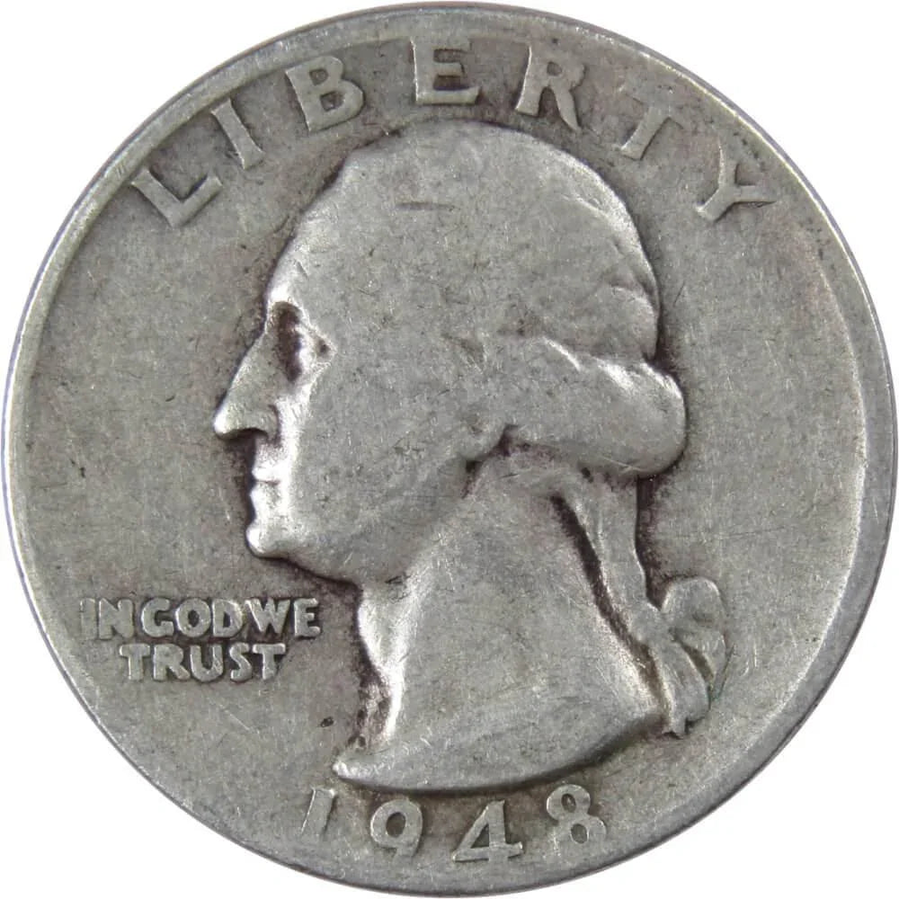 1948 S Washington Quarter G Good 90% Silver 25c US Coin Collectible