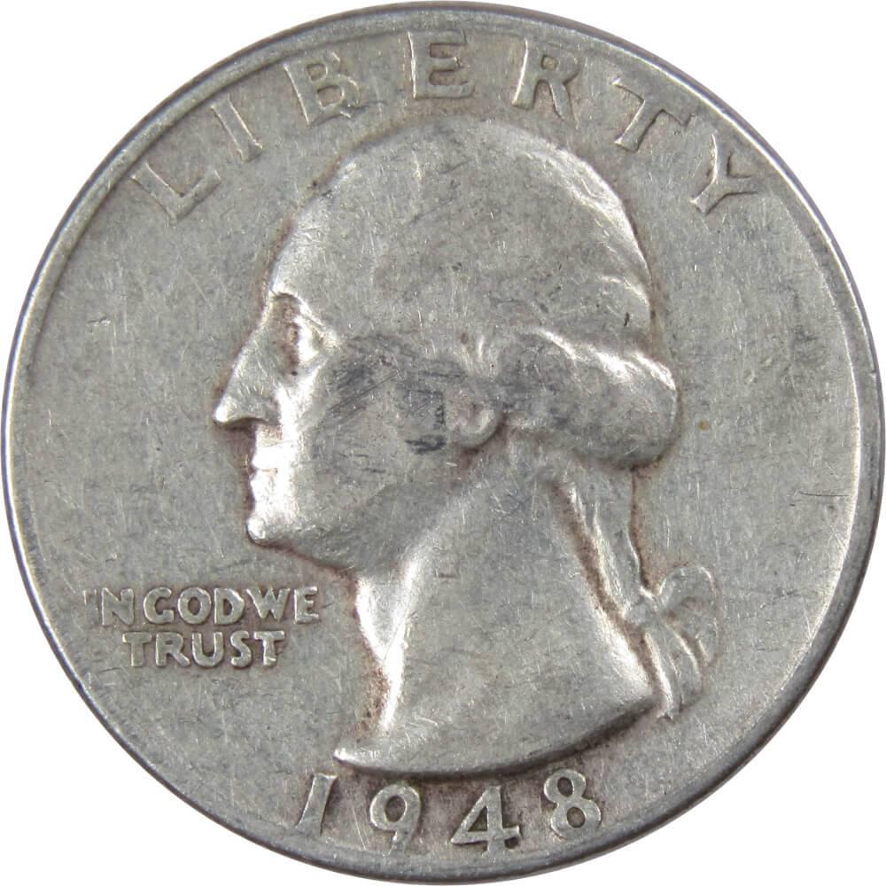 1948 S Washington Quarter AG About Good 90% Silver 25c US Coin Collectible