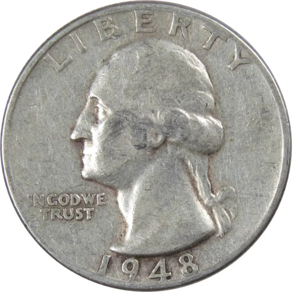 1948 S Washington Quarter AG About Good 90% Silver 25c US Coin Collectible
