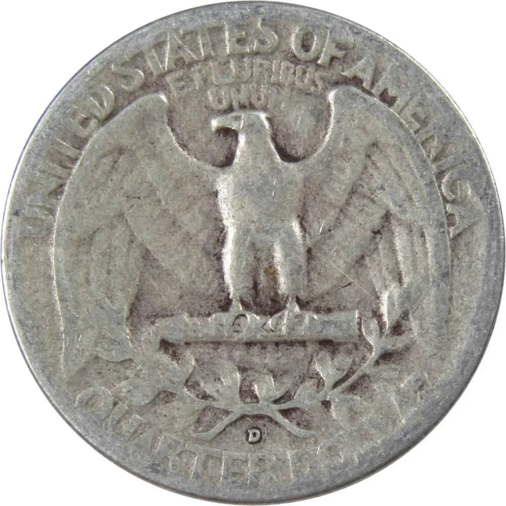 1951 D Washington Quarter G Good 90% Silver 25c US Coin Collectible