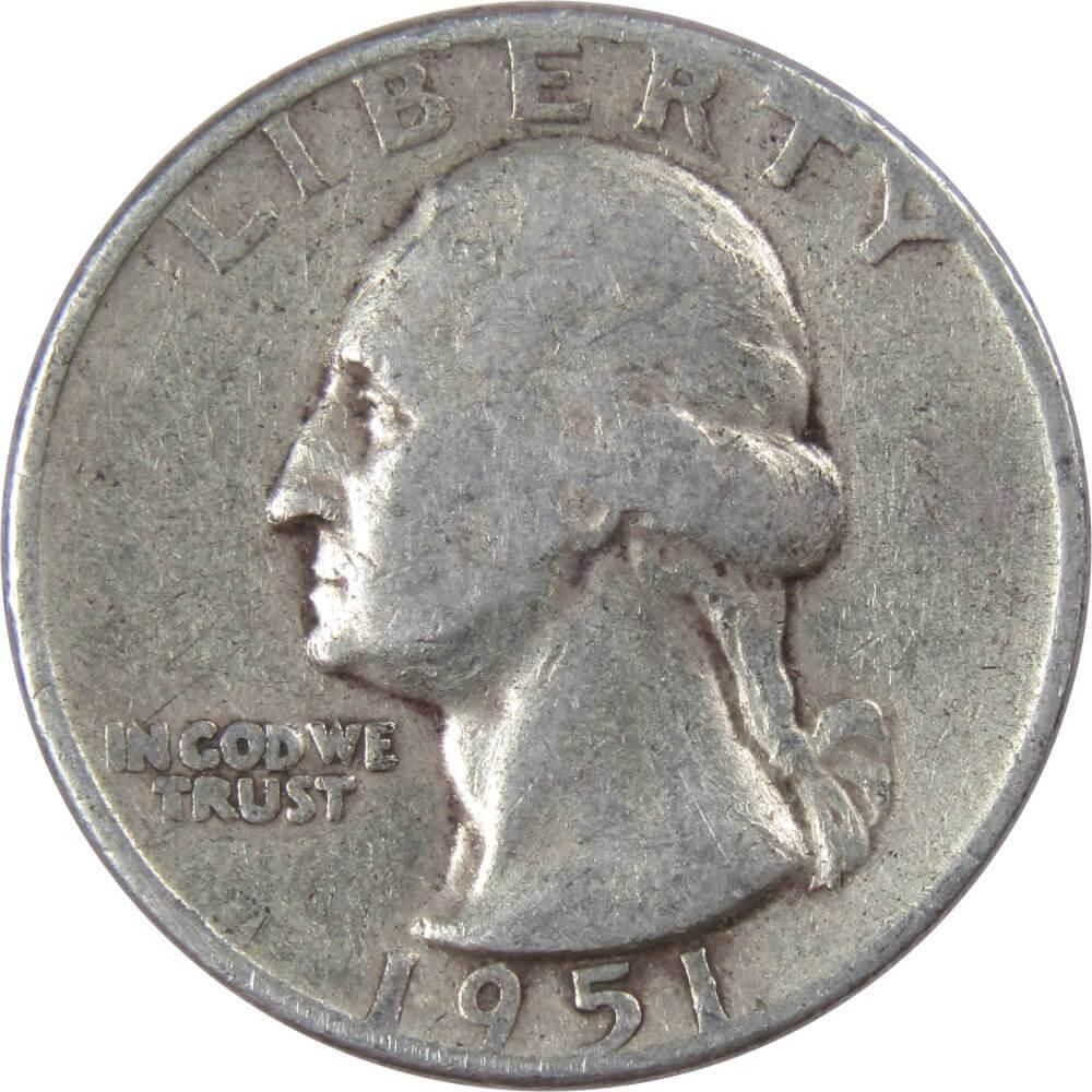 1951 D Washington Quarter AG About Good 90% Silver 25c US Coin Collectible