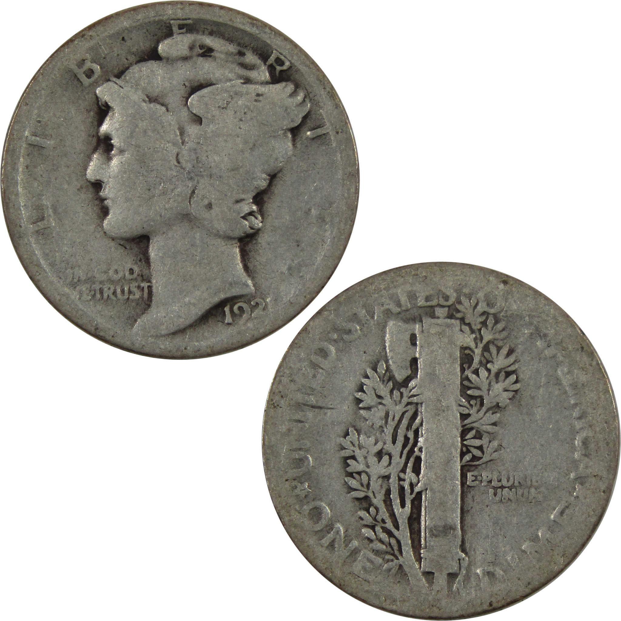 1921 Mercury Dime AG About Good 90% Silver 10c Coin SKU:I4703