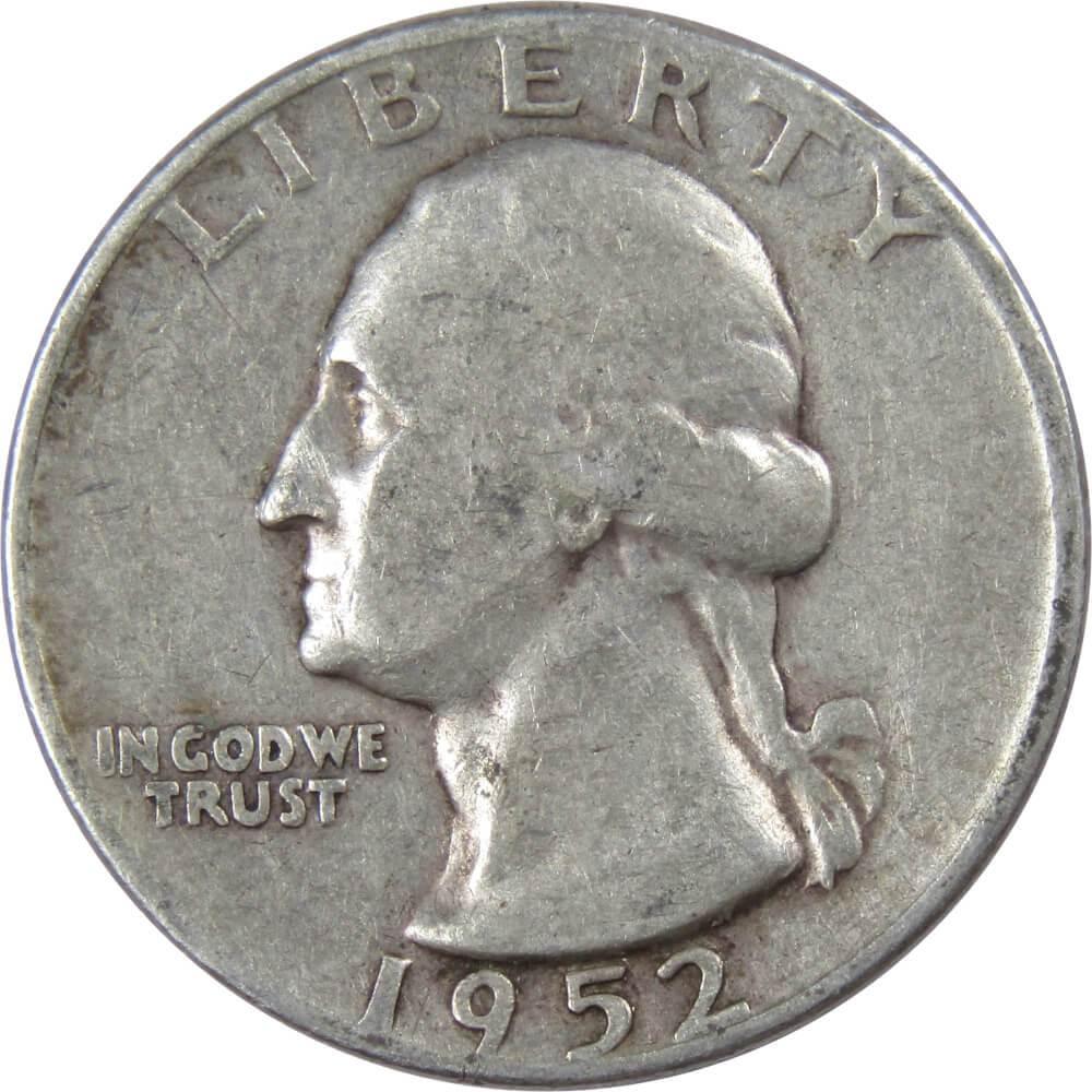1952 Washington Quarter VG Very Good 90% Silver 25c US Coin Collectible