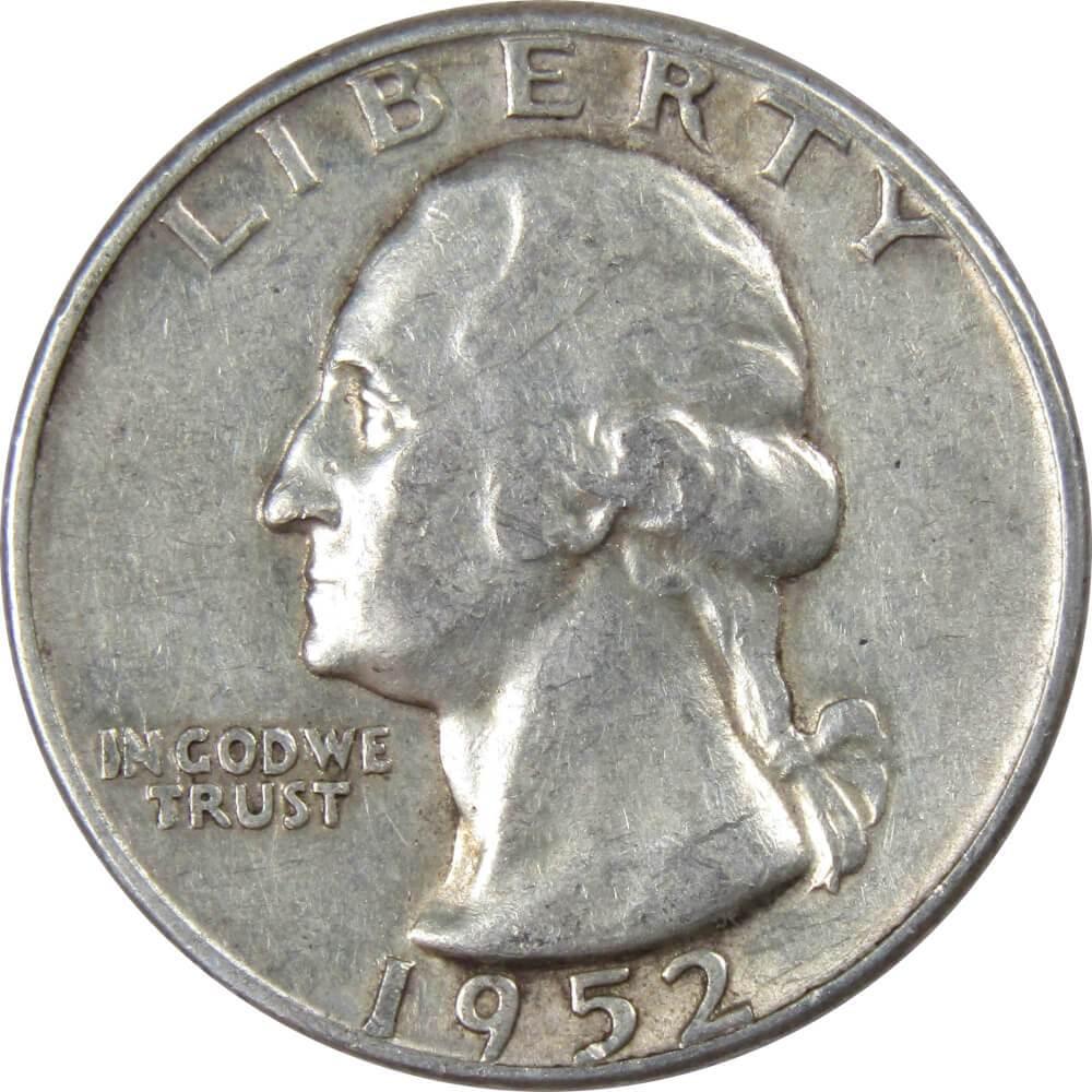 1952 Washington Quarter XF EF Extremely Fine 90% Silver 25c US Coin Collectible