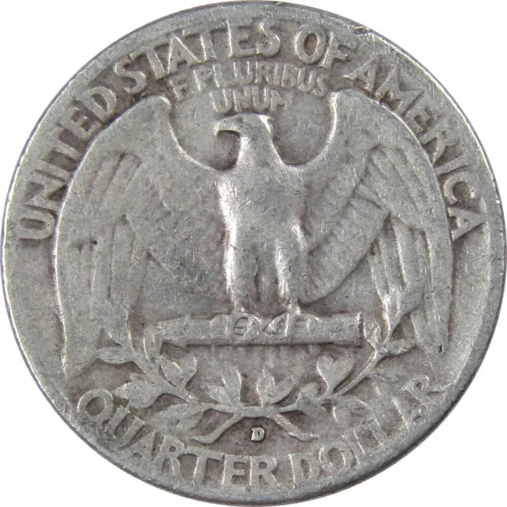1952 D Washington Quarter F Fine 90% Silver 25c US Coin Collectible