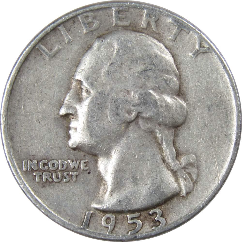 1953 D Washington Quarter VF Very Fine 90% Silver 25c US Coin Collectible