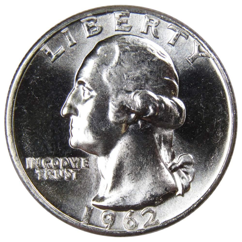 1962 Washington Quarter BU Uncirculated Mint State 90% Silver 25c US Coin