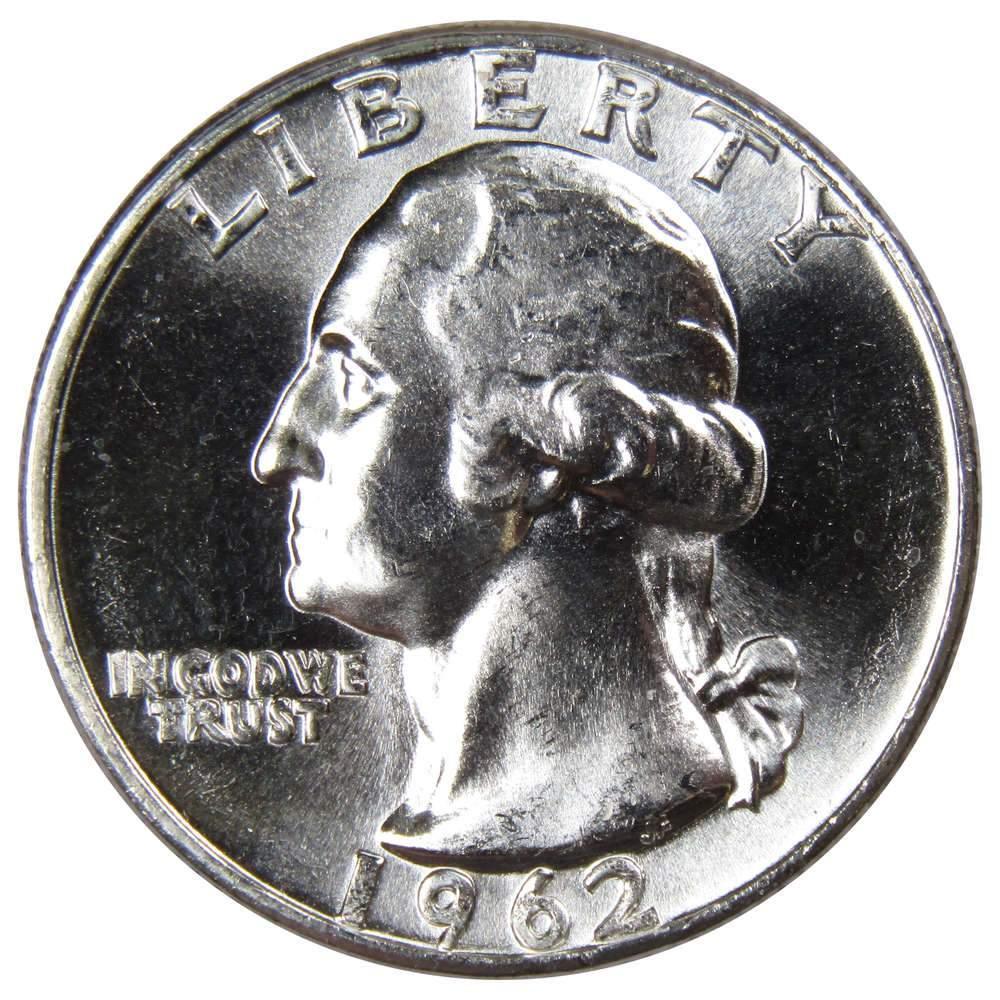 1962 Washington Quarter BU Uncirculated Mint State 90% Silver 25c US Coin