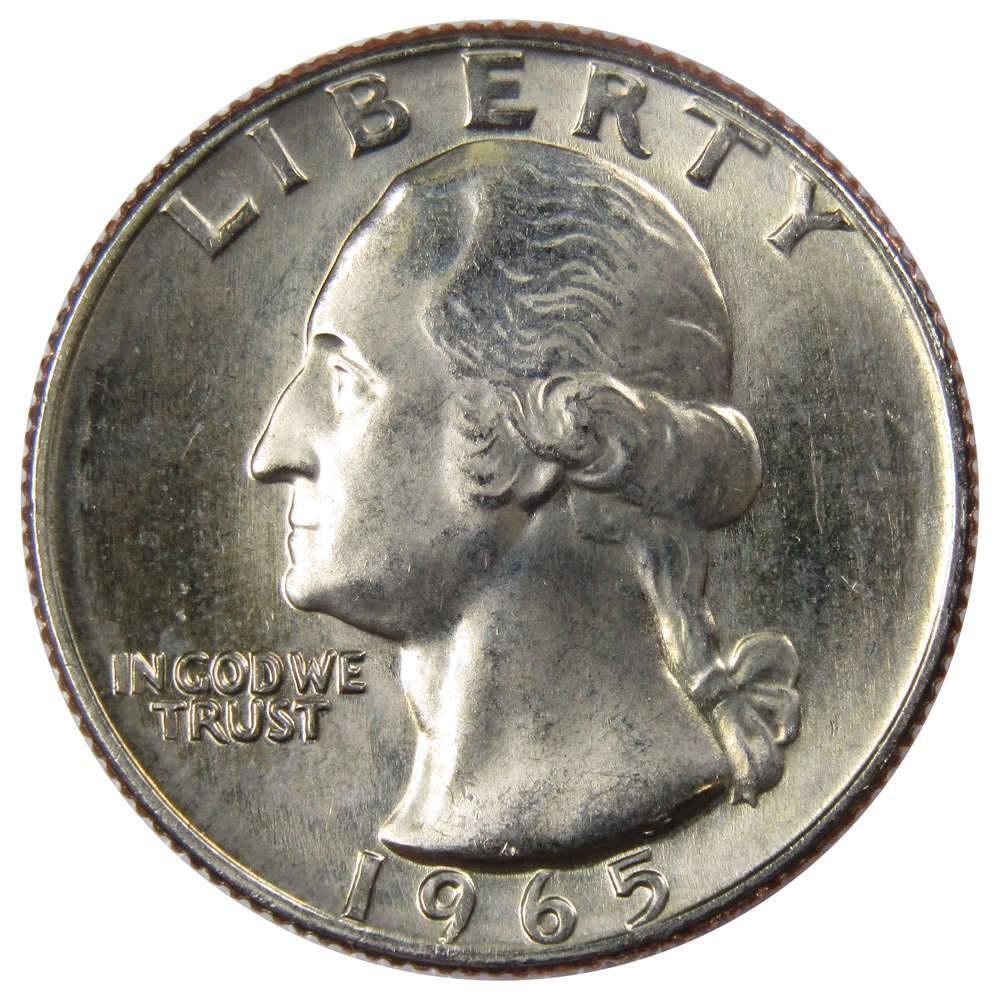 1965 Washington Quarter BU Uncirculated Mint State 25c US Coin Collectible