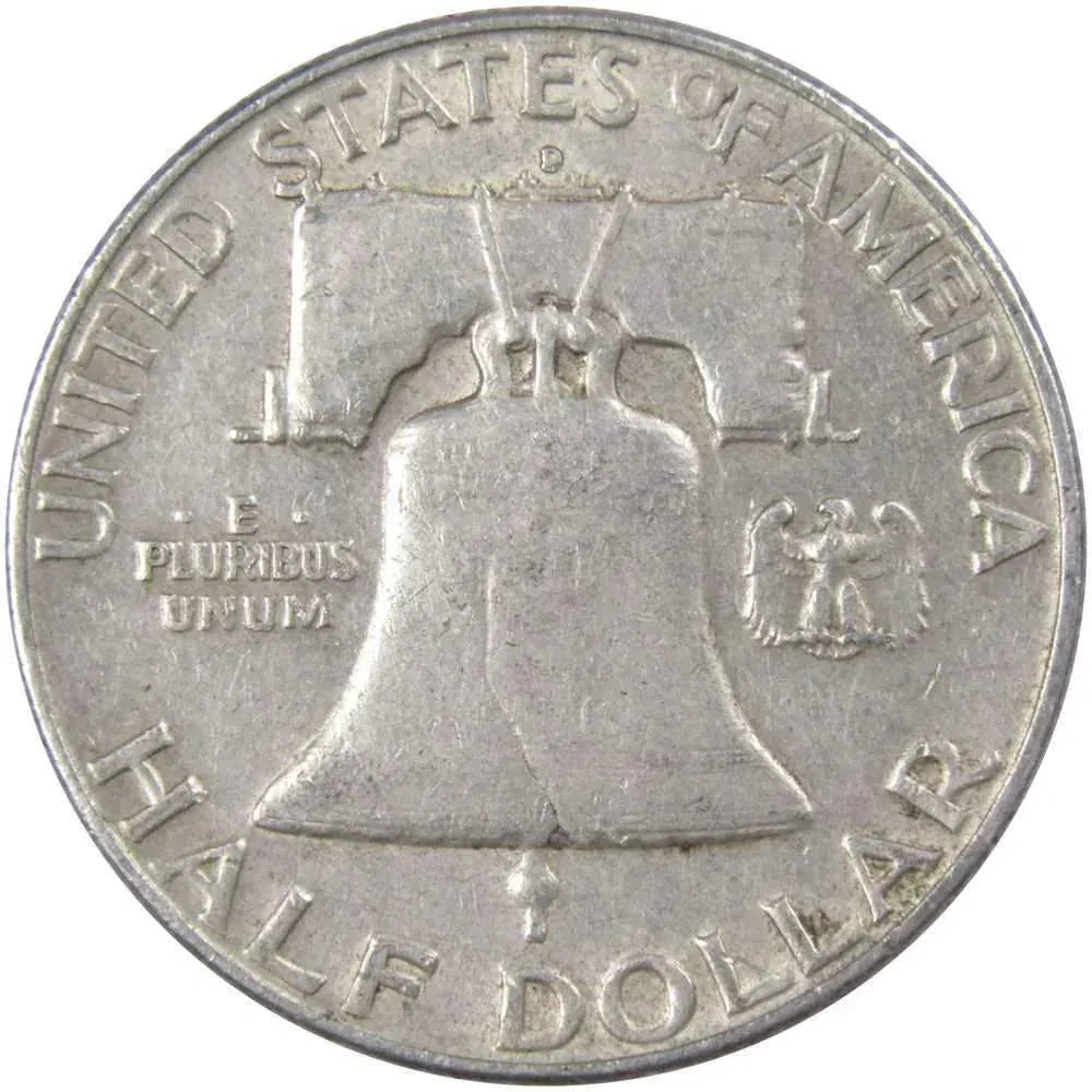 1954 D Franklin Half Dollar XF EF Extremely Fine 90% Silver 50c US Coin