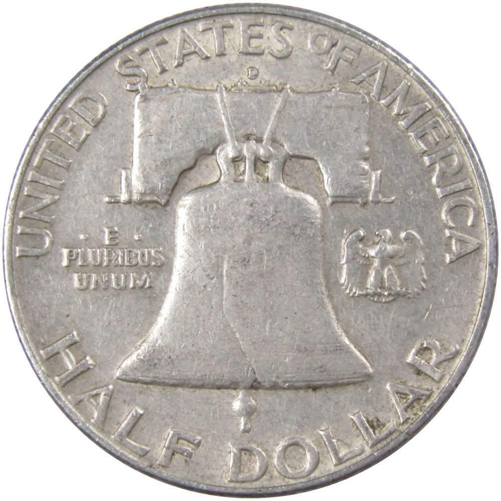 1954 D Franklin Half Dollar XF EF Extremely Fine 90% Silver 50c US Coin