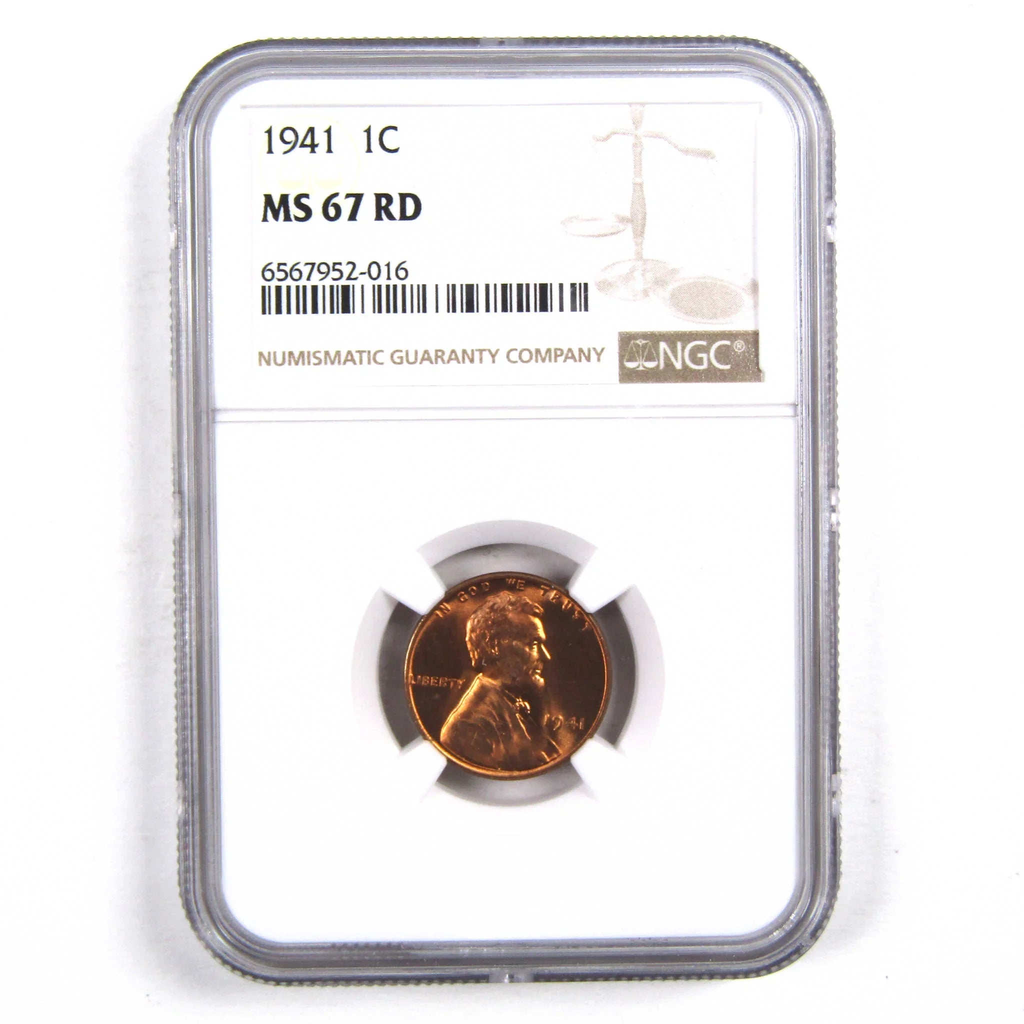 1941 Lincoln Wheat Cent MS 67 RD NGC Penny Uncirculated Coin SKU:I3172
