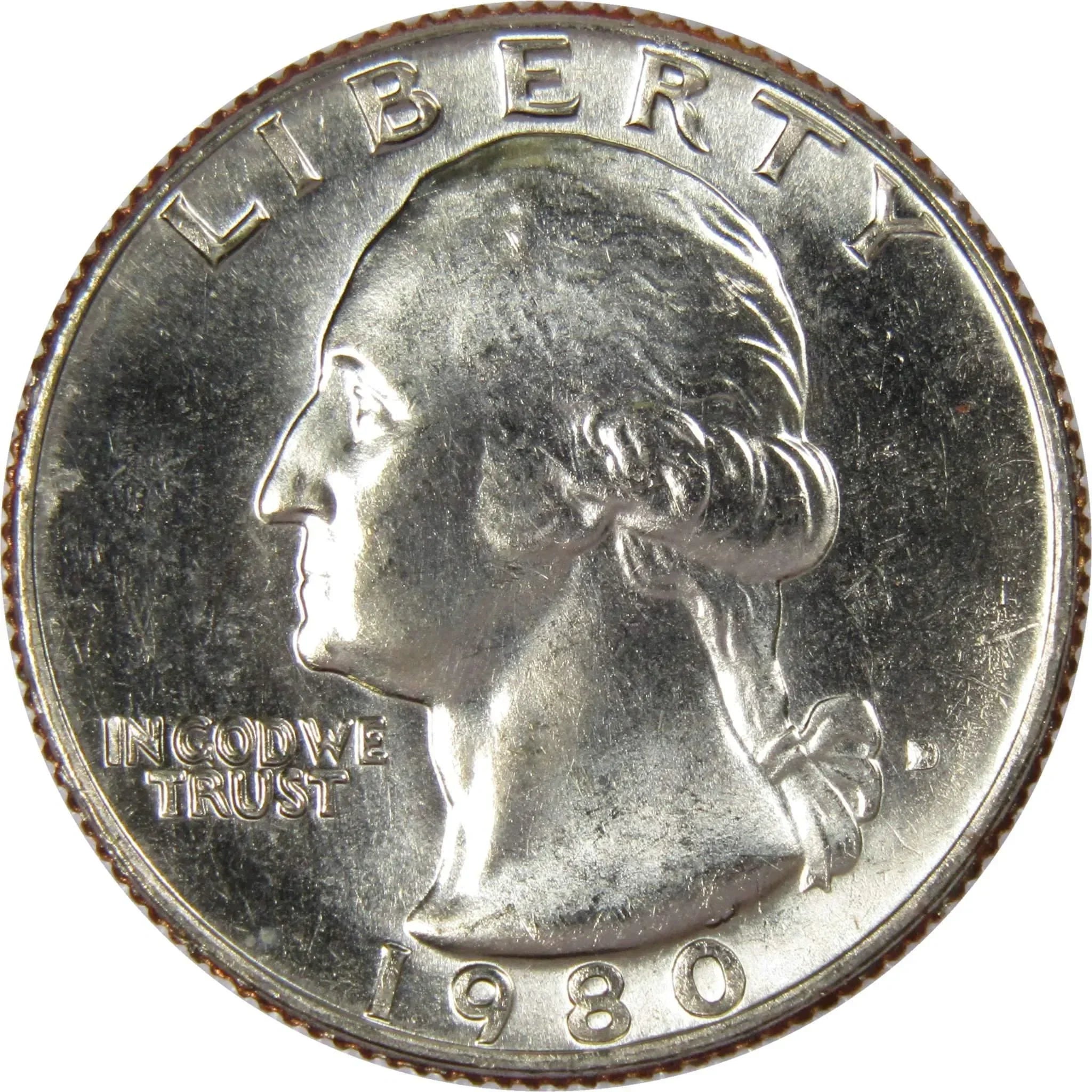 1980 D Washington Quarter BU Uncirculated Mint State 25c US Coin Collectible