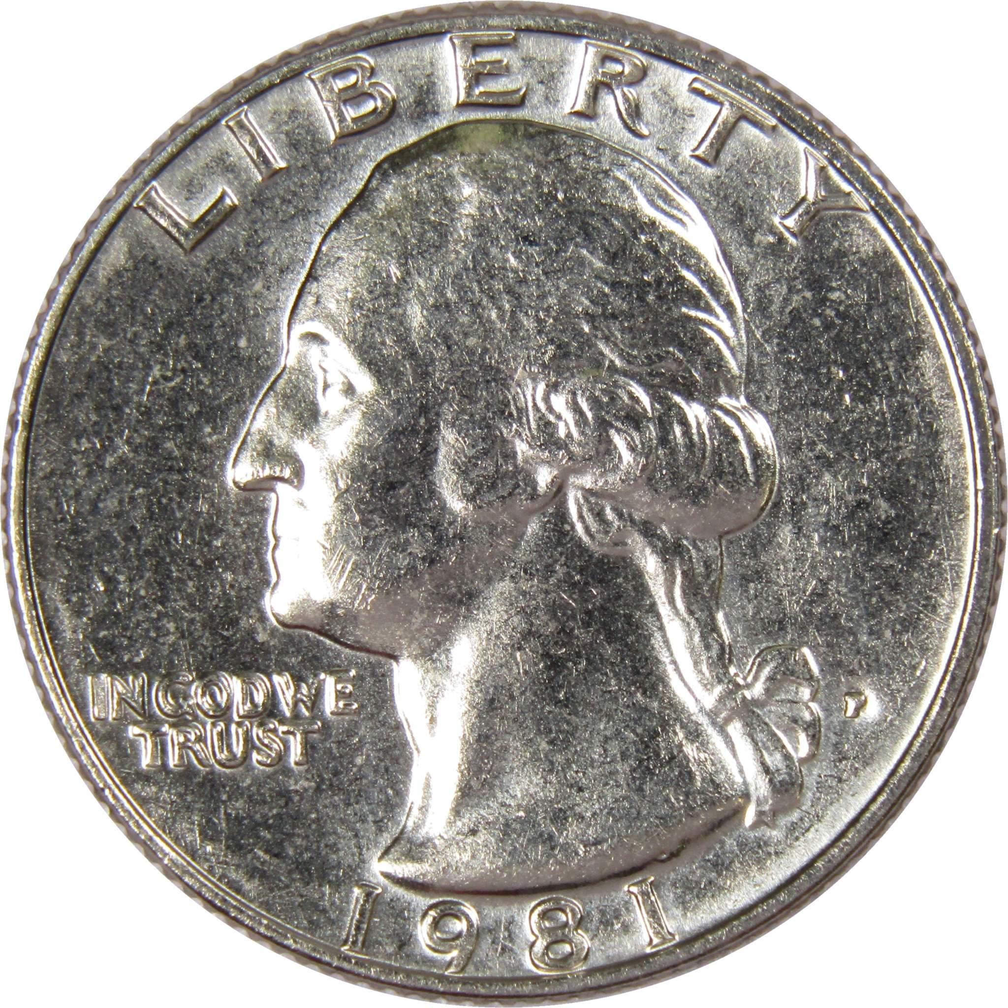 1981 P Washington Quarter BU Uncirculated Mint State 25c US Coin Collectible