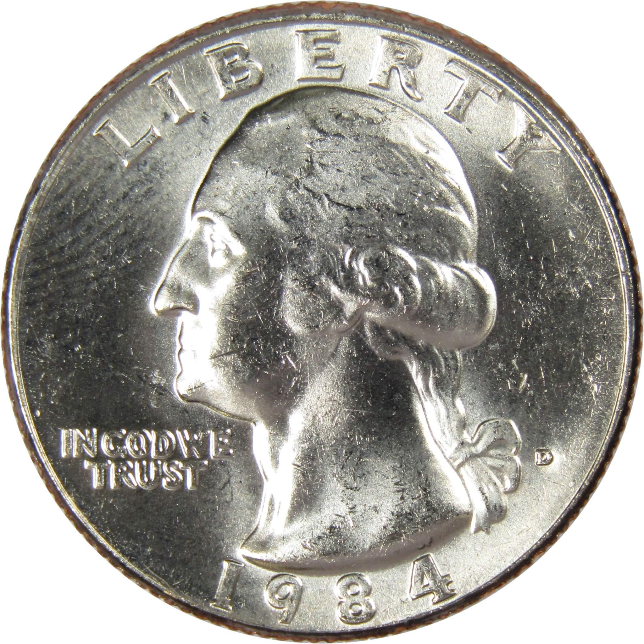 1984 D Washington Quarter BU Uncirculated Mint State 25c US Coin