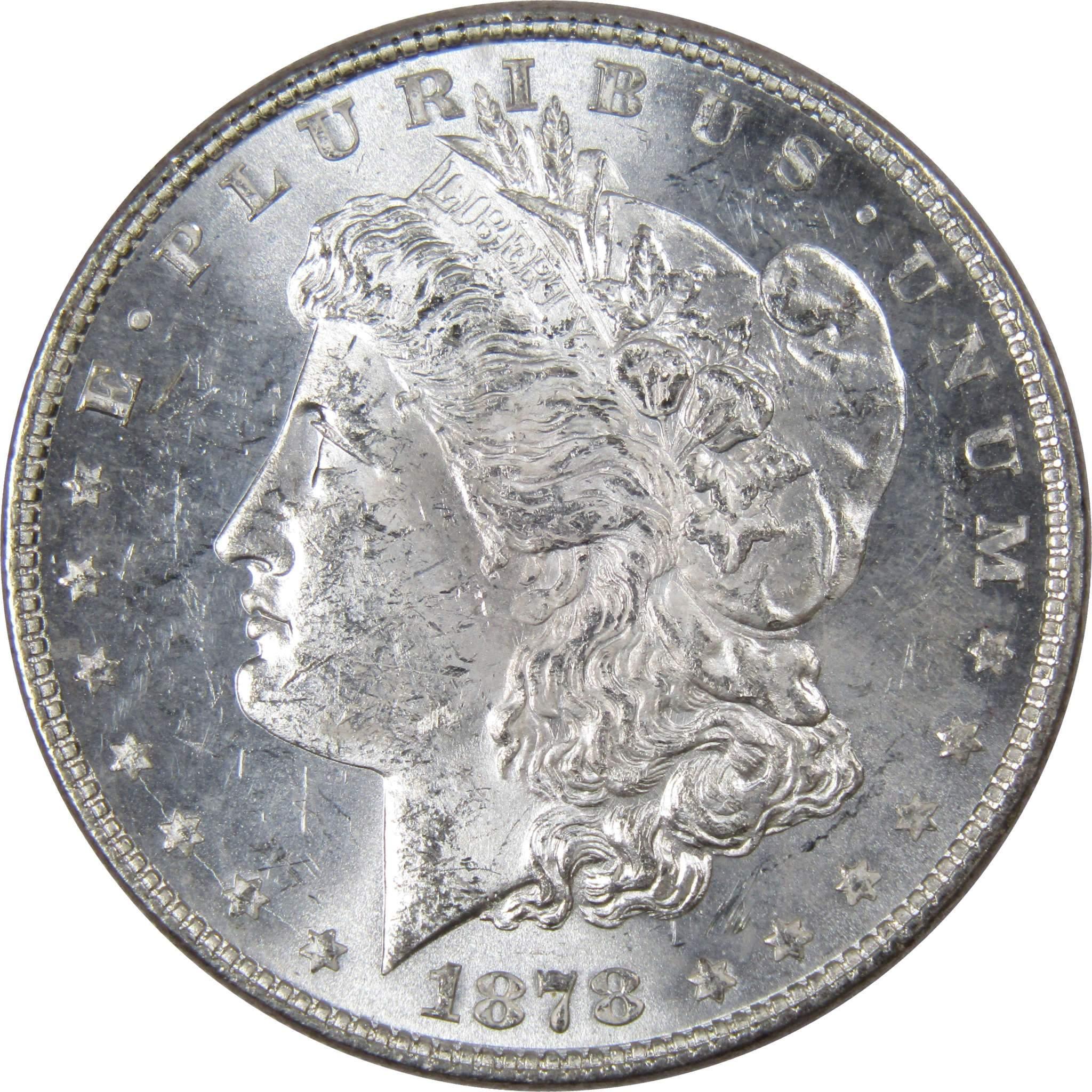 1878 7TF Rev 78 Morgan Dollar BU Uncirculated Mint State 90% Silver $1 US Coin - Morgan coin - Morgan silver dollar - Morgan silver dollar for sale - Profile Coins & Collectibles