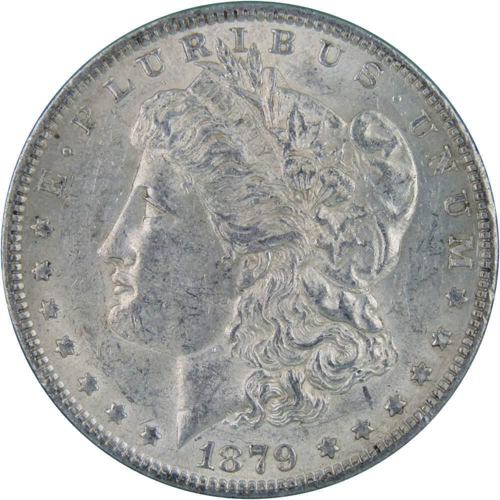 1879 Morgan Dollar AU About Uncirculated 90% Silver $1 US Coin Collectible - Morgan coin - Morgan silver dollar - Morgan silver dollar for sale - Profile Coins & Collectibles
