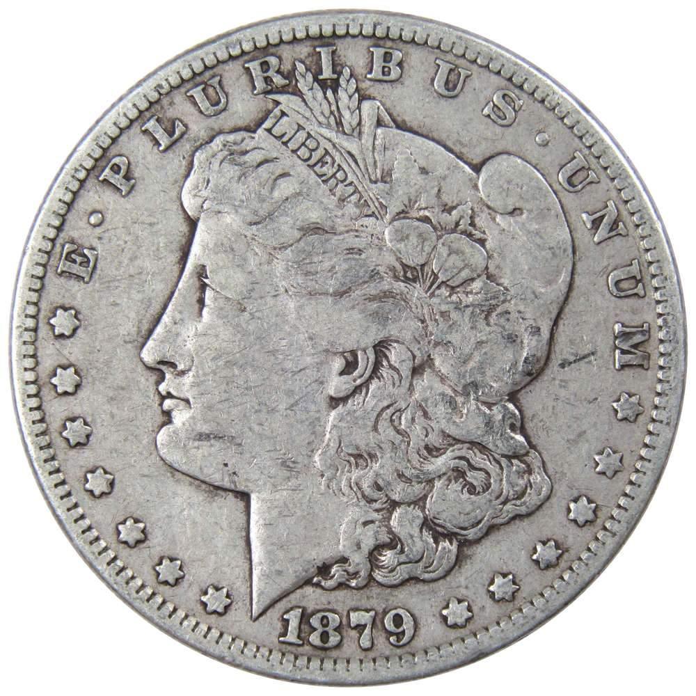 1879 S Morgan Dollar F Fine 90% Silver $1 US Coin Collectible - Morgan coin - Morgan silver dollar - Morgan silver dollar for sale - Profile Coins & Collectibles