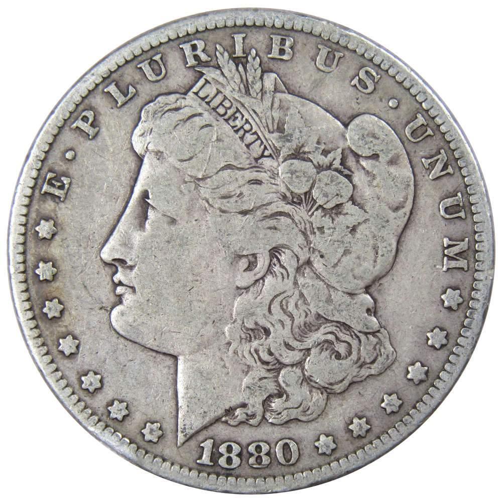 1880 Morgan Dollar VG Very Good 90% Silver $1 US Coin Collectible - Morgan coin - Morgan silver dollar - Morgan silver dollar for sale - Profile Coins & Collectibles