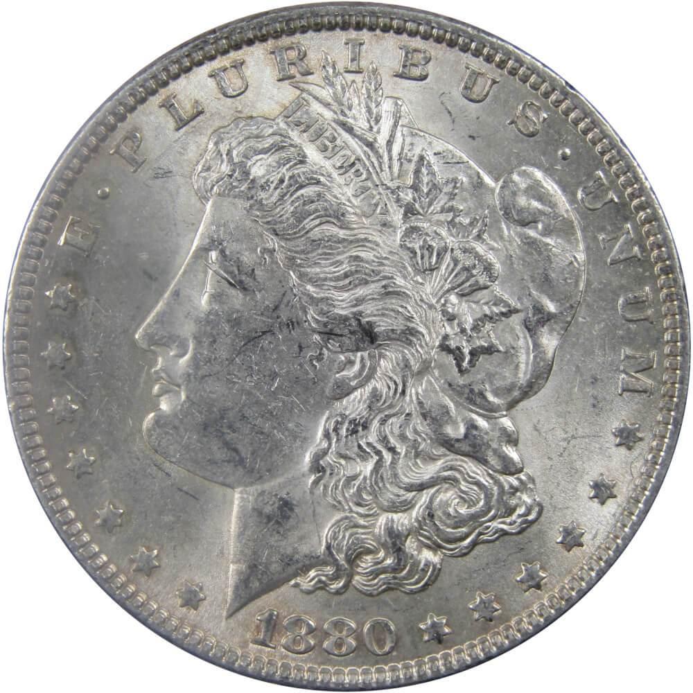 1880 Morgan Dollar AU About Uncirculated 90% Silver $1 US Coin Collectible - Morgan coin - Morgan silver dollar - Morgan silver dollar for sale - Profile Coins & Collectibles