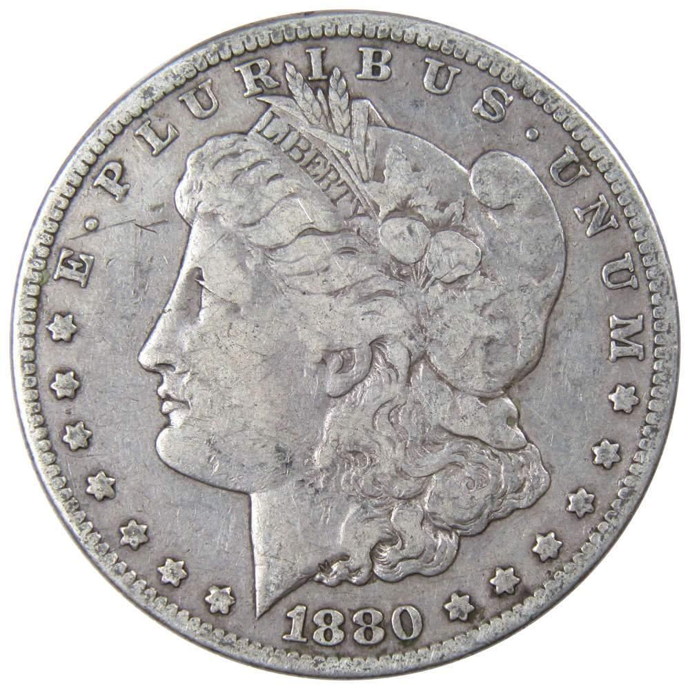 1880 S Morgan Dollar VG Very Good 90% Silver $1 US Coin Collectible - Morgan coin - Morgan silver dollar - Morgan silver dollar for sale - Profile Coins & Collectibles