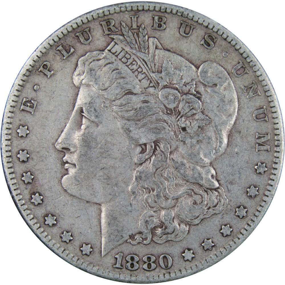 1880 S Morgan Dollar VF Very Fine 90% Silver $1 US Coin Collectible - Morgan coin - Morgan silver dollar - Morgan silver dollar for sale - Profile Coins & Collectibles