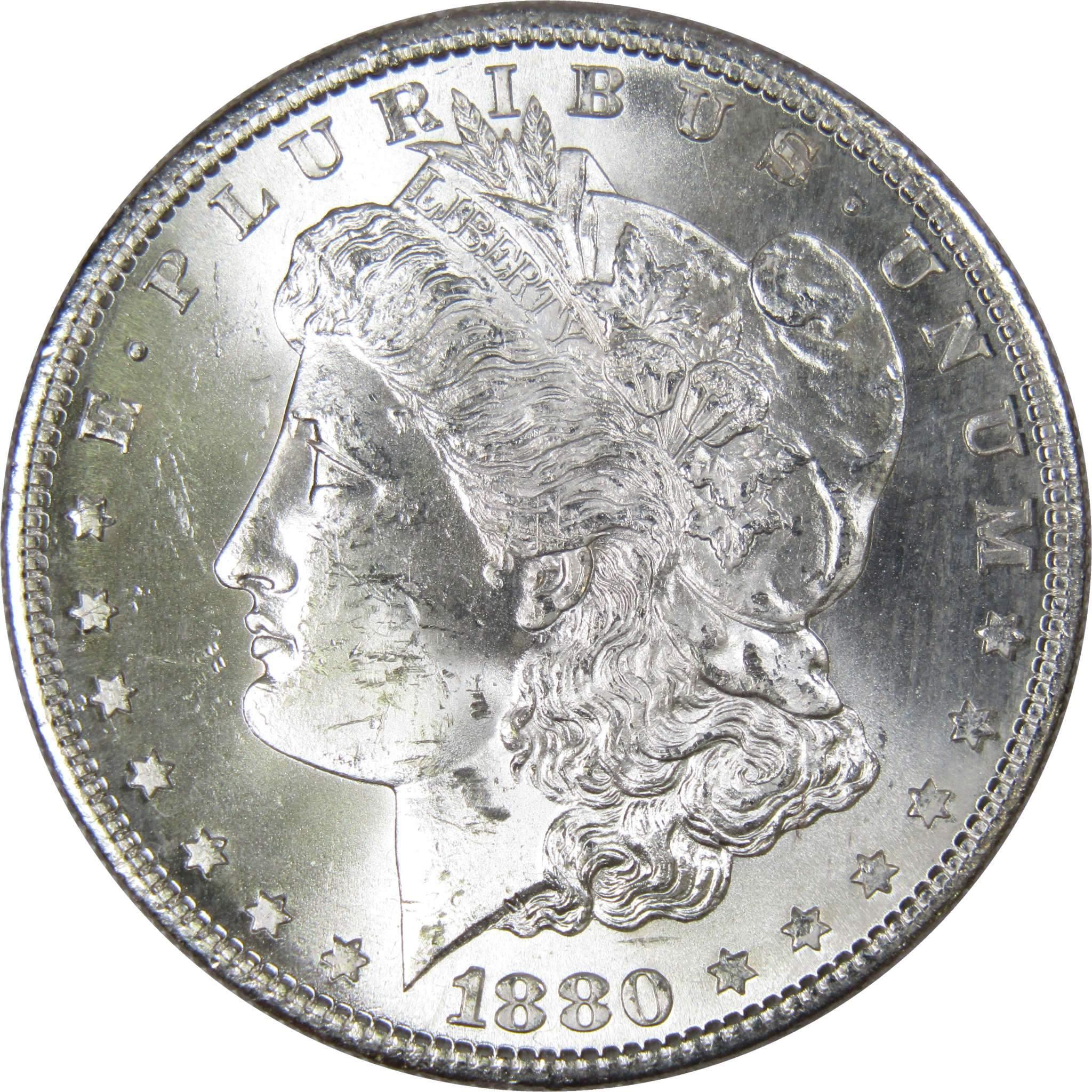 1880 S Morgan Dollar BU Uncirculated Mint State 90% Silver $1 US Coin - Morgan coin - Morgan silver dollar - Morgan silver dollar for sale - Profile Coins & Collectibles