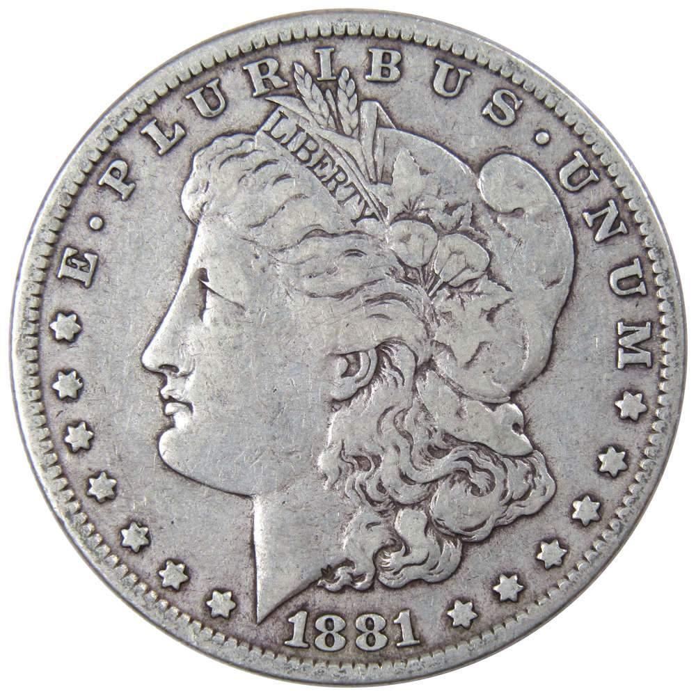 1881 Morgan Dollar F Fine 90% Silver $1 US Coin Collectible - Morgan coin - Morgan silver dollar - Morgan silver dollar for sale - Profile Coins & Collectibles
