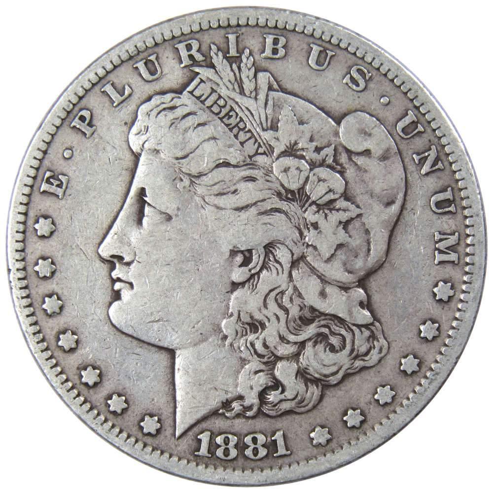 1881 S Morgan Dollar VG Very Good 90% Silver $1 US Coin Collectible - Morgan coin - Morgan silver dollar - Morgan silver dollar for sale - Profile Coins & Collectibles